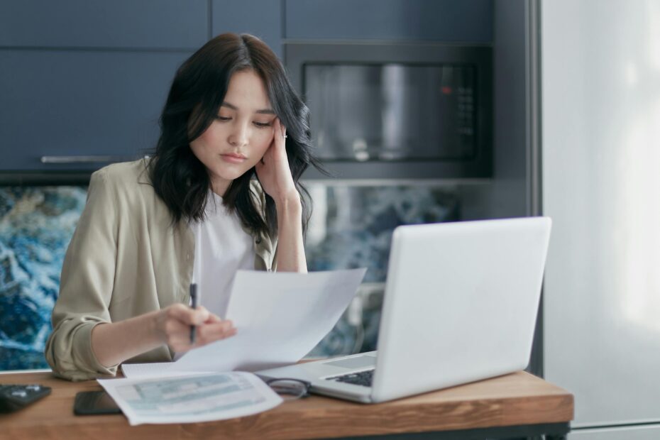 Woman working on digitalization
